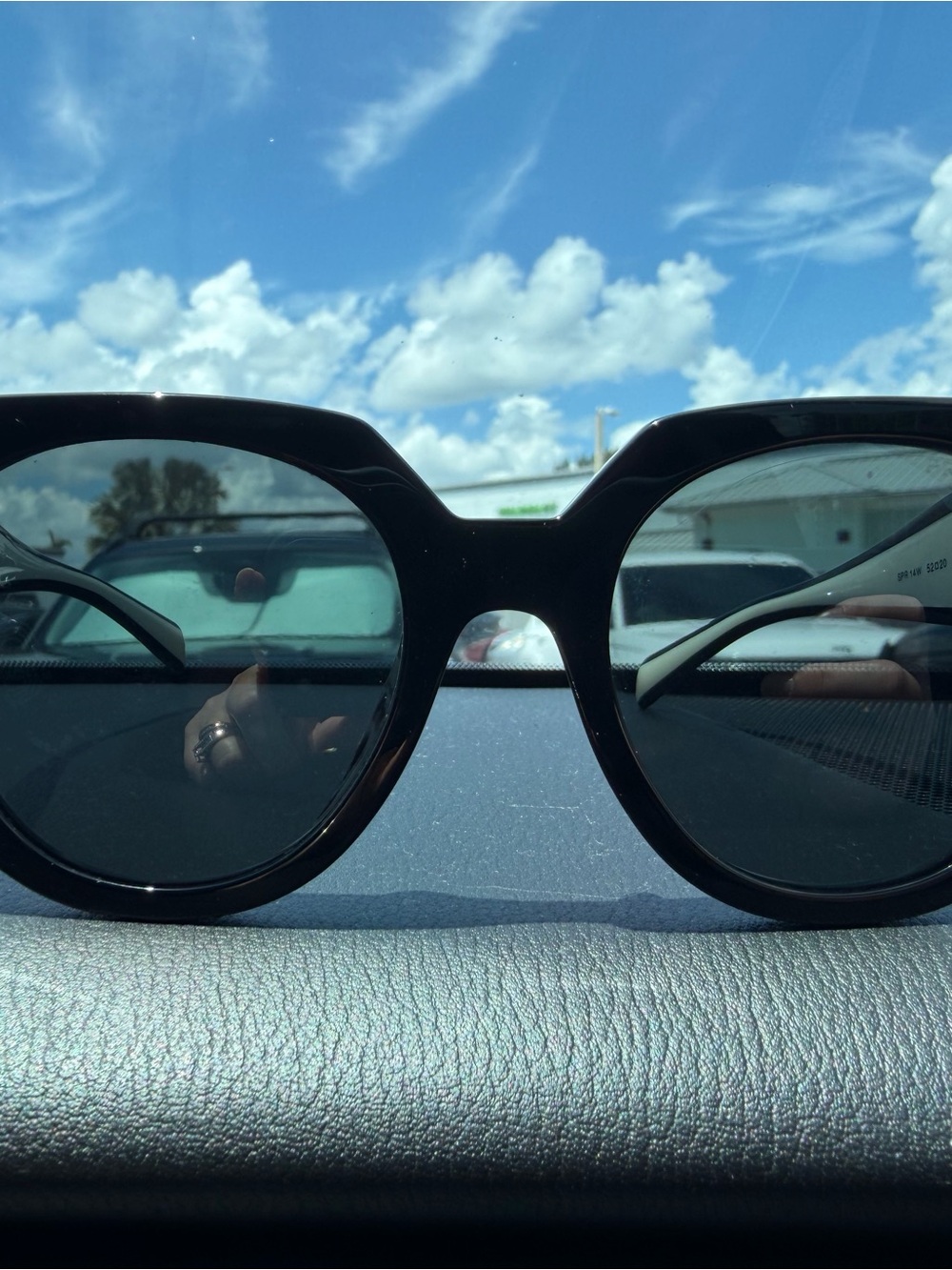 Prada Black Round Frame Women's Sunglasses